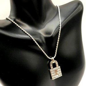 Sterling (925) Silver Twisted Rope Pendant Necklace